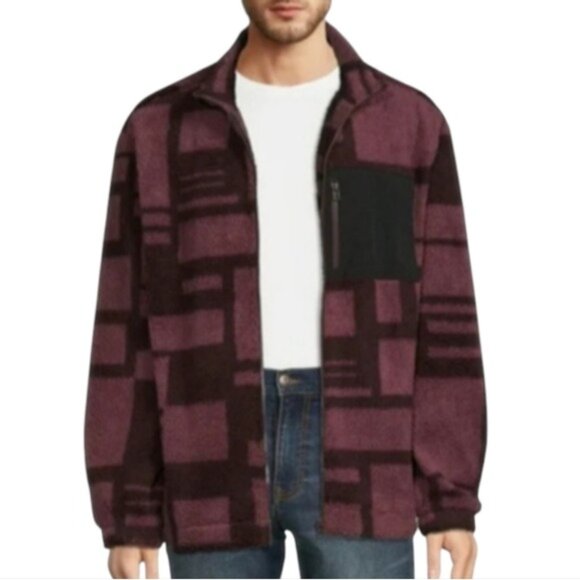 No Boundaries Mens Sherpa Oversized Trucker Jacket Multicolor Full Zip 3XL - Picture 2 of 14